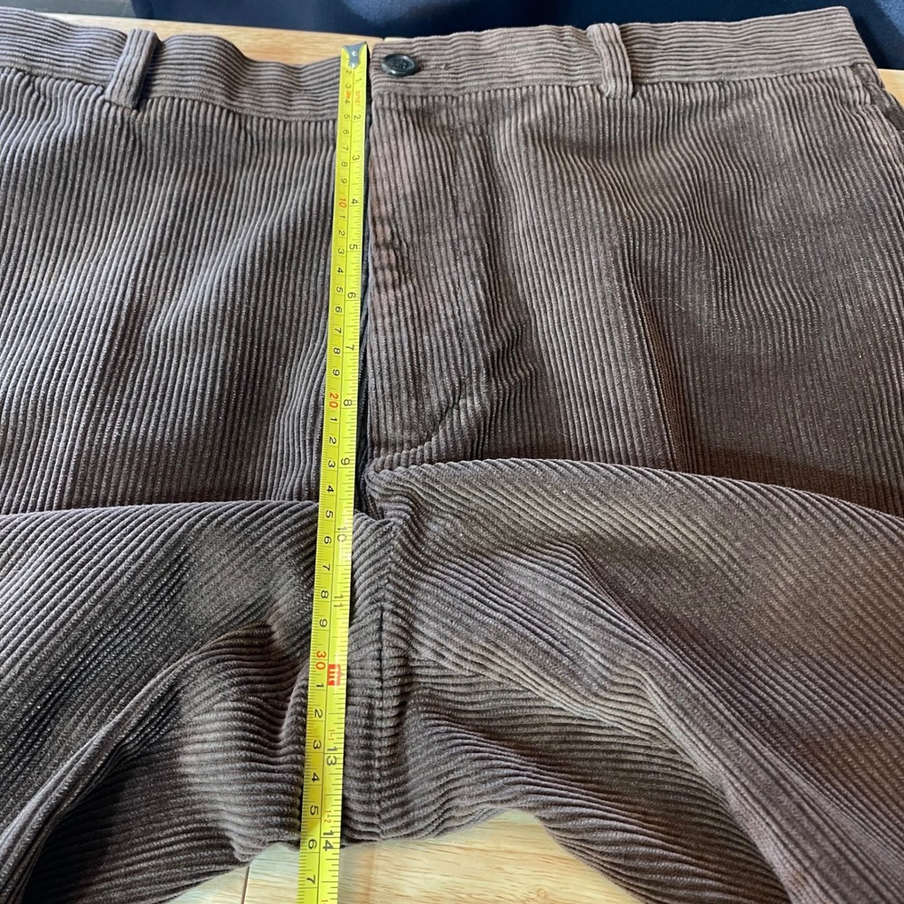 Brooks Brothers 346 Mens Brown Corduroy Pants Flat Front Cotton 38x30 - Picture 7 of 9